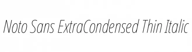 Noto Sans ExtraCondensed Thin Italic  font caratteri gratis