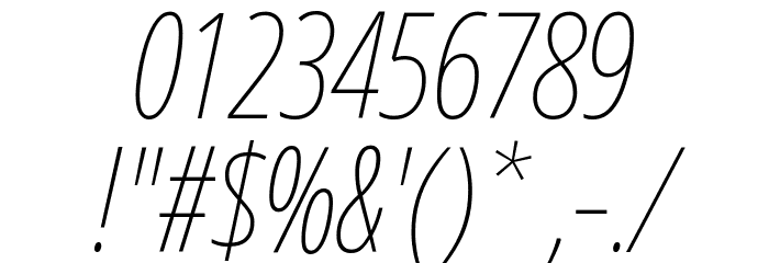 Noto Sans ExtraCondensed Thin Italic Font OTHER CHARS