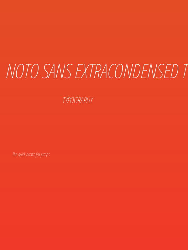 Noto Sans ExtraCondensed Thin Italic Poster