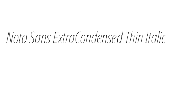 Noto Sans ExtraCondensed Thin Italic Logo