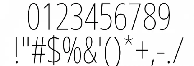 Noto Sans ExtraCondensed Thin Font OTHER CHARS