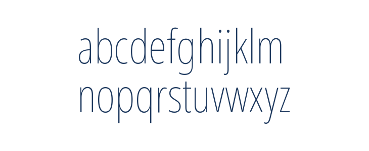 Noto Sans ExtraCondensed Thin Lowercase