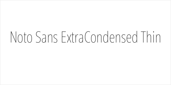 Noto Sans ExtraCondensed Thin Logo