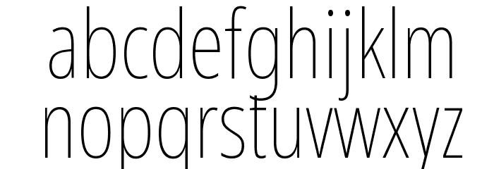 Noto Sans ExtraCondensed Thin Font LOWERCASE