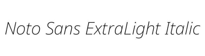 Noto Sans ExtraLight Italic  font caratteri gratis