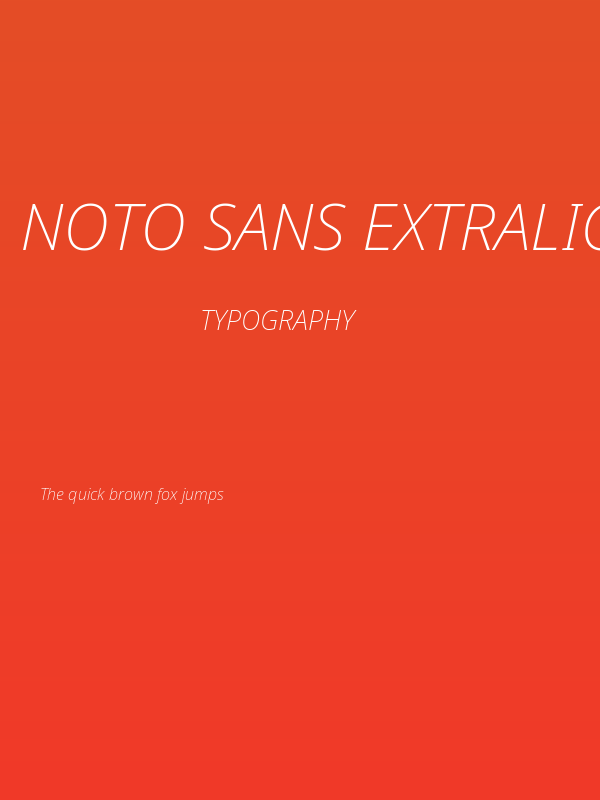 Noto Sans ExtraLight Italic Poster