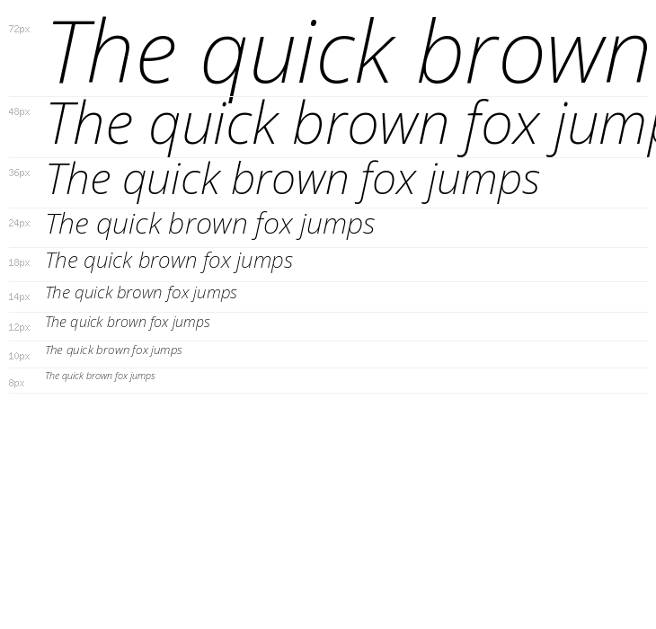 Noto Sans ExtraLight Italic Waterfall