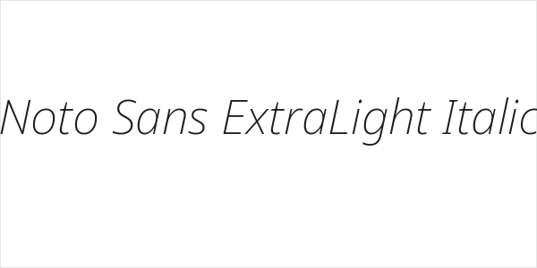 Noto Sans ExtraLight Italic Logo