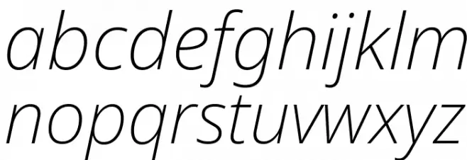 Noto Sans ExtraLight Italic Caratteri MINUSCOLO
