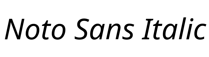 Noto Sans Italic Font