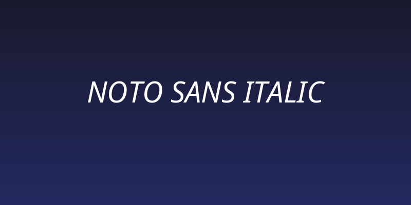 Noto Sans Italic Social Header