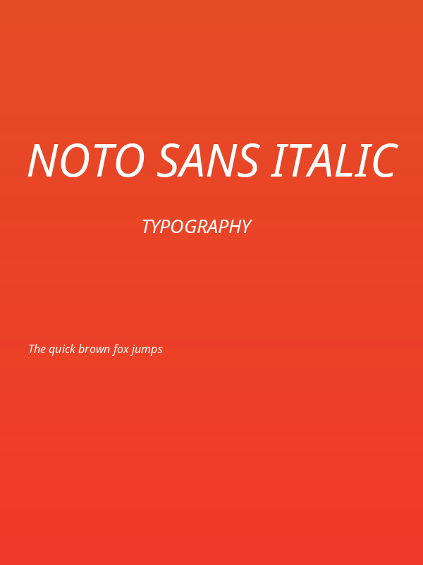 Noto Sans Italic Poster