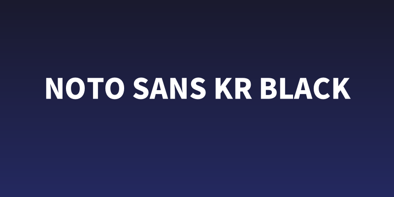 Noto Sans KR Black Social Header