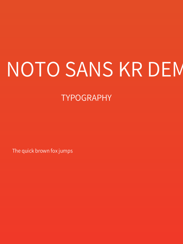 Noto Sans KR DemiLight Poster