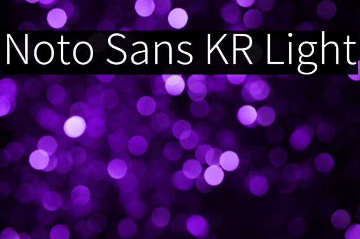 Noto Sans KR Light Example 1