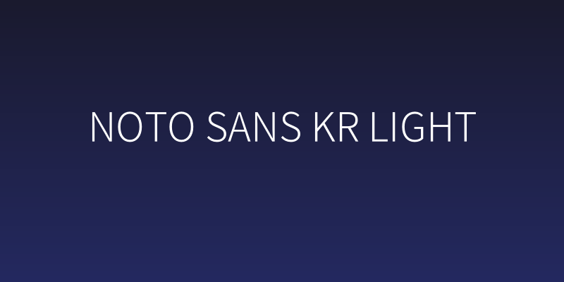 Noto Sans KR Light Social Header