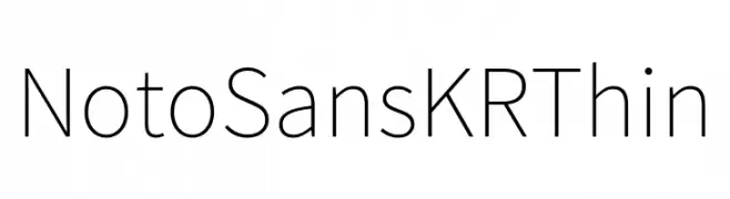 Noto Sans KR Thin  नि: शुल्क फ़ॉन्ट्स डाउनलोड