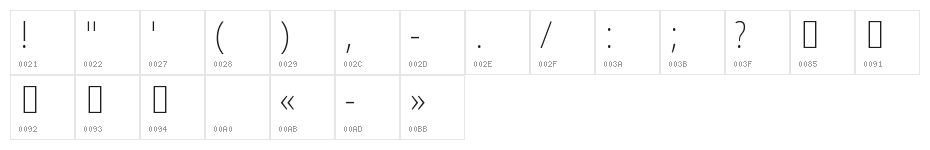 Noto Sans Khmer Condensed ExtraLight Character Map