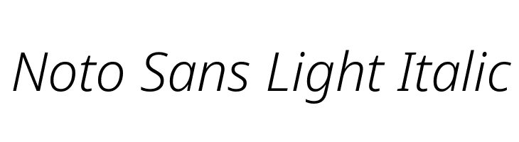 Noto Sans Light Italic  Free Fonts Download