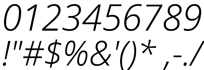 Noto Sans Light Italic Font OTHER CHARS