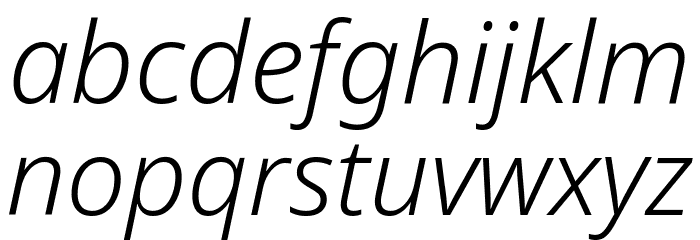 Noto Sans Light Italic Font LOWERCASE