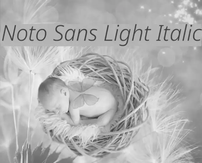 Noto Sans Light Italic Font examples