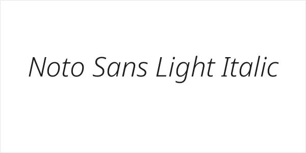 Noto Sans Light Italic Logo