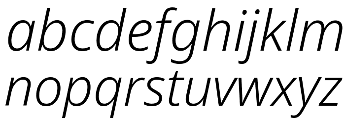 Noto Sans Light Italic Font LOWERCASE