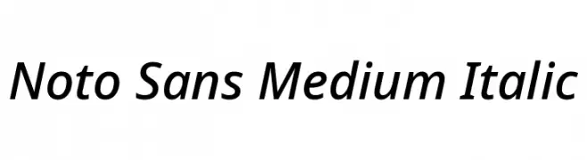 Noto Sans Medium Italic  Frei Schriftart Herunterladen