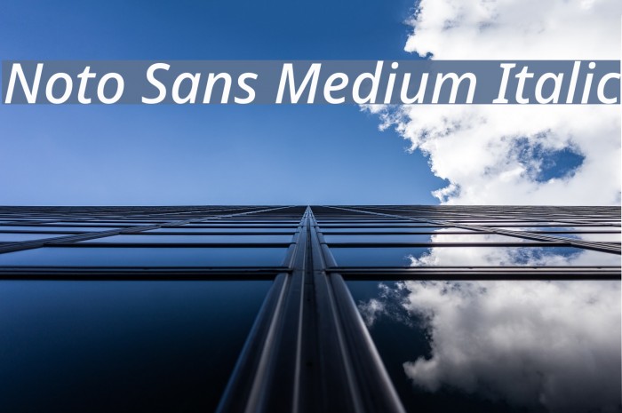 Noto Sans Medium Italic Font examples