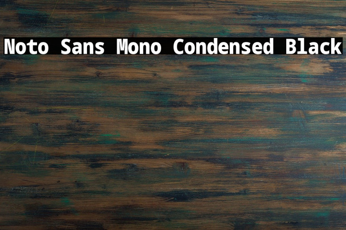Noto Sans Mono Condensed Black Font examples