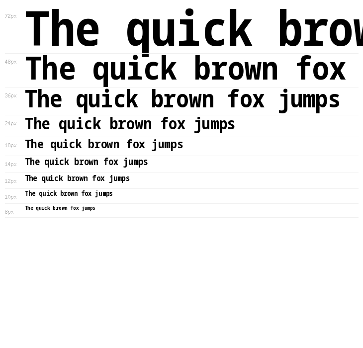 Noto Sans Mono Condensed Bold Waterfall