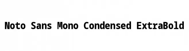 Noto Sans Mono Condensed ExtraBold  Fuentes Gratis Descargar