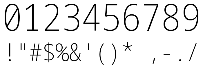 Noto Sans Mono Condensed ExtraLight Font OTHER CHARS