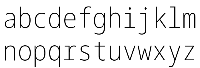 Noto Sans Mono Condensed ExtraLight Font LOWERCASE