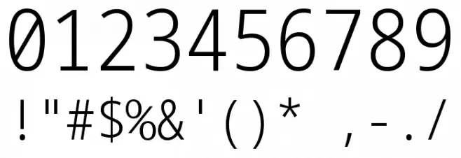 Noto Sans Mono Condensed Light Font OTHER CHARS