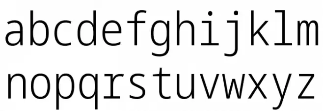 Noto Sans Mono Condensed Light Caratteri MINUSCOLO