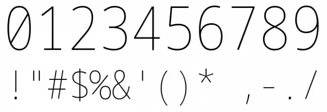 Noto Sans Mono Condensed Thin Font OTHER CHARS