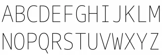 Noto Sans Mono Condensed Thin Font UPPERCASE