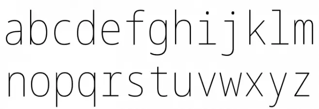 Noto Sans Mono Condensed Thin Fuentes MINÚSCULAS