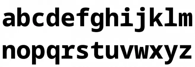 Noto Sans Mono ExtraBold Caratteri MINUSCOLO