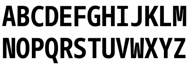 Noto Sans Mono ExtraCondensed Bold Caratteri MAIUSCOLE