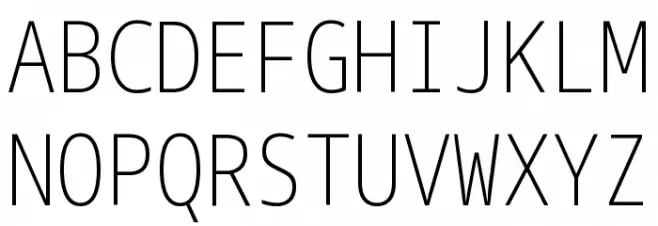 Noto Sans Mono ExtraCondensed ExtraLight 字体 大写