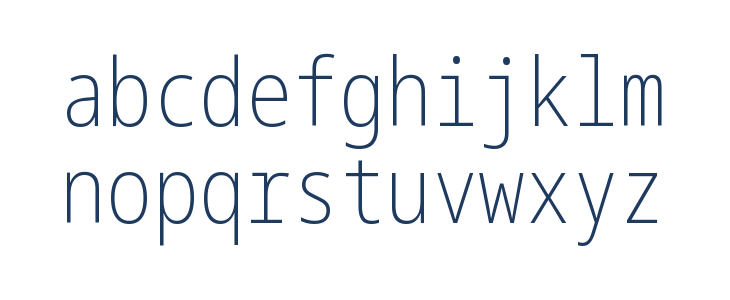 Noto Sans Mono ExtraCondensed ExtraLight Lowercase