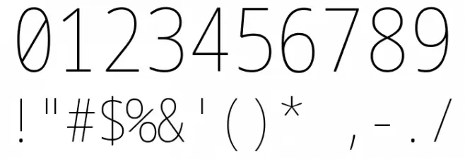 Noto Sans Mono ExtraCondensed Thin Font OTHER CHARS