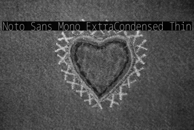Noto Sans Mono ExtraCondensed Thin Font examples