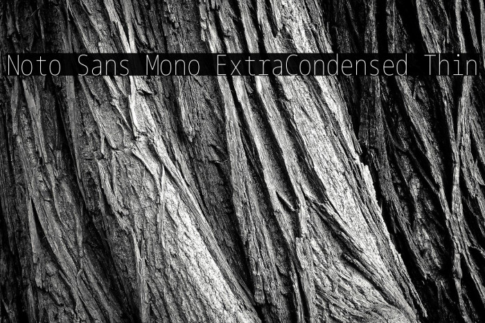 Noto Sans Mono ExtraCondensed Thin Font examples