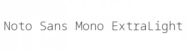 Noto Sans Mono ExtraLight  Frei Schriftart Herunterladen