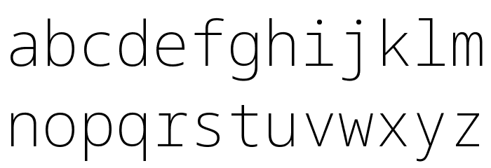 Noto Sans Mono ExtraLight Font LOWERCASE