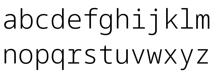 Noto Sans Mono Light Font LOWERCASE